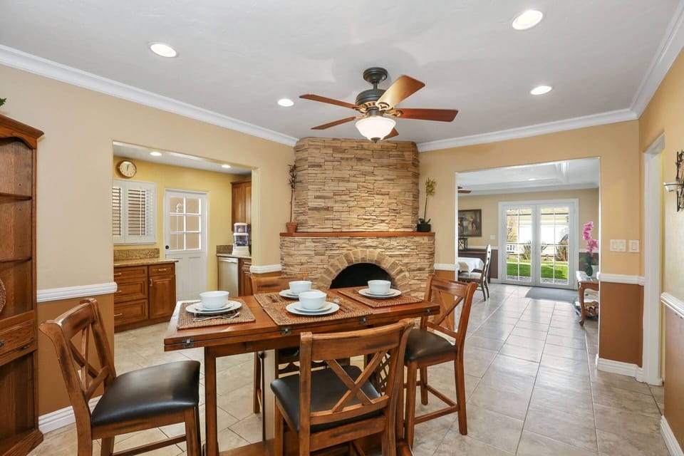 The downstairs floor place flows nicely for families that are coming and going often!  Being so close to two beaches, you'll love the open plan!