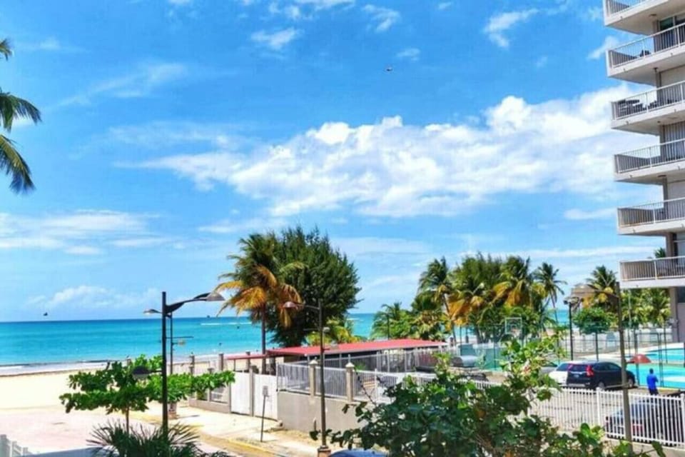 View from living room. The beach is right in front of the building.