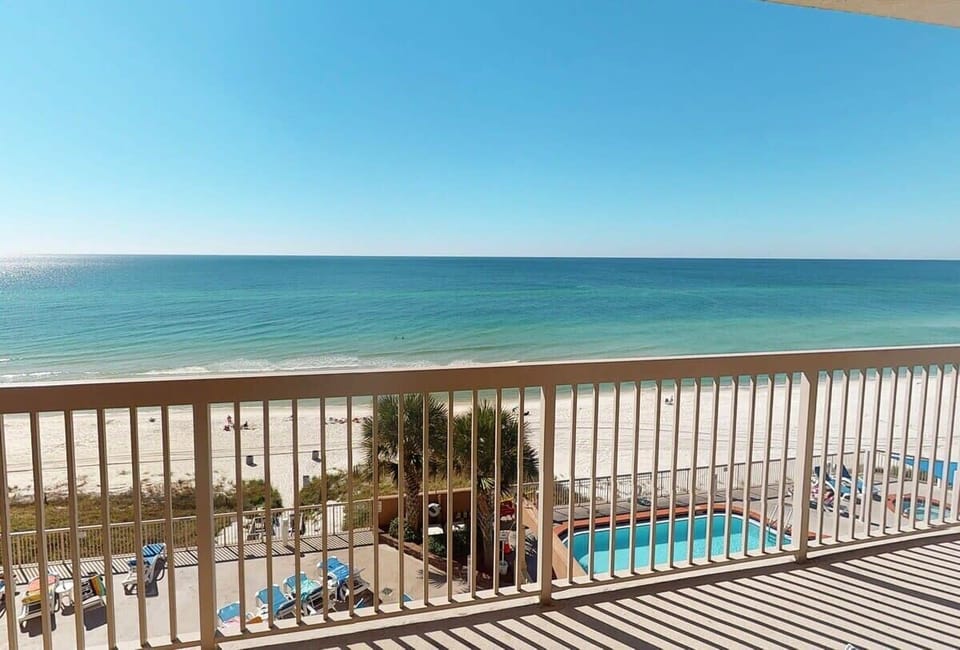 Pool Area Overview from Balcony