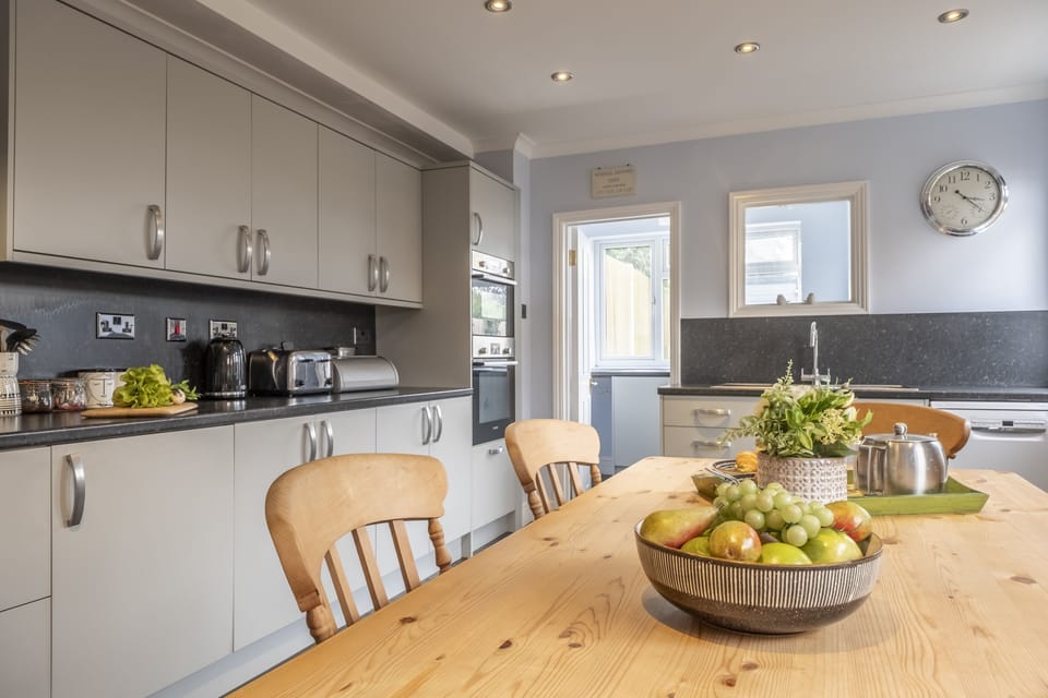 Ground floor: The kitchen seats up-to six people