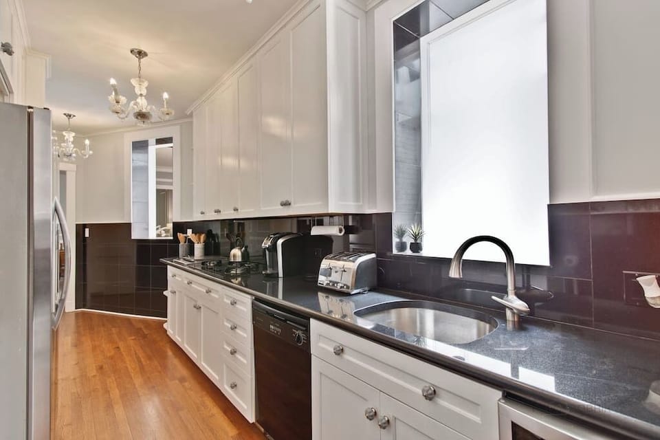 Our kitchen is fully stocked and lovely