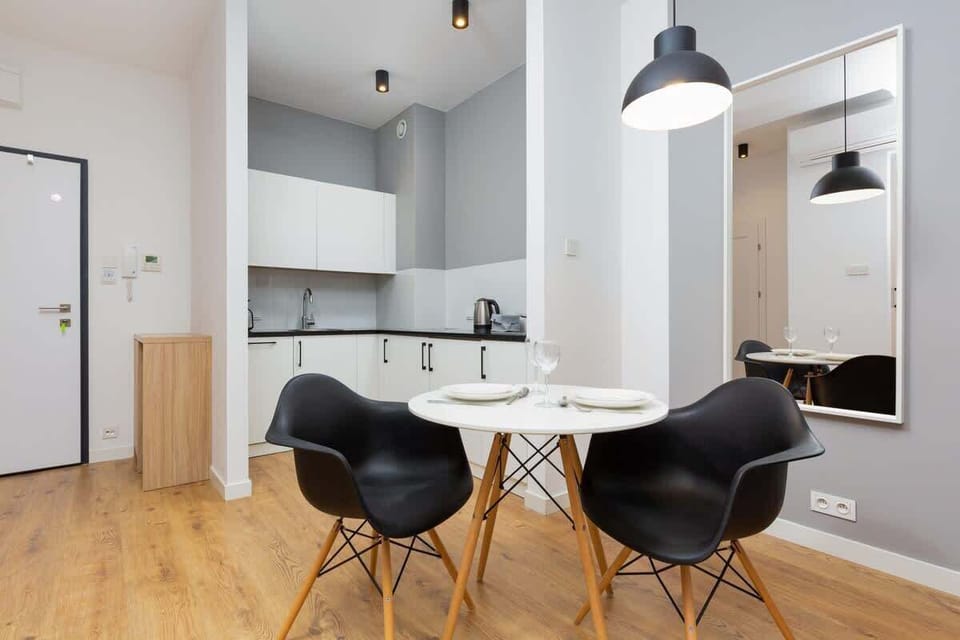 Dining table in the living room. 