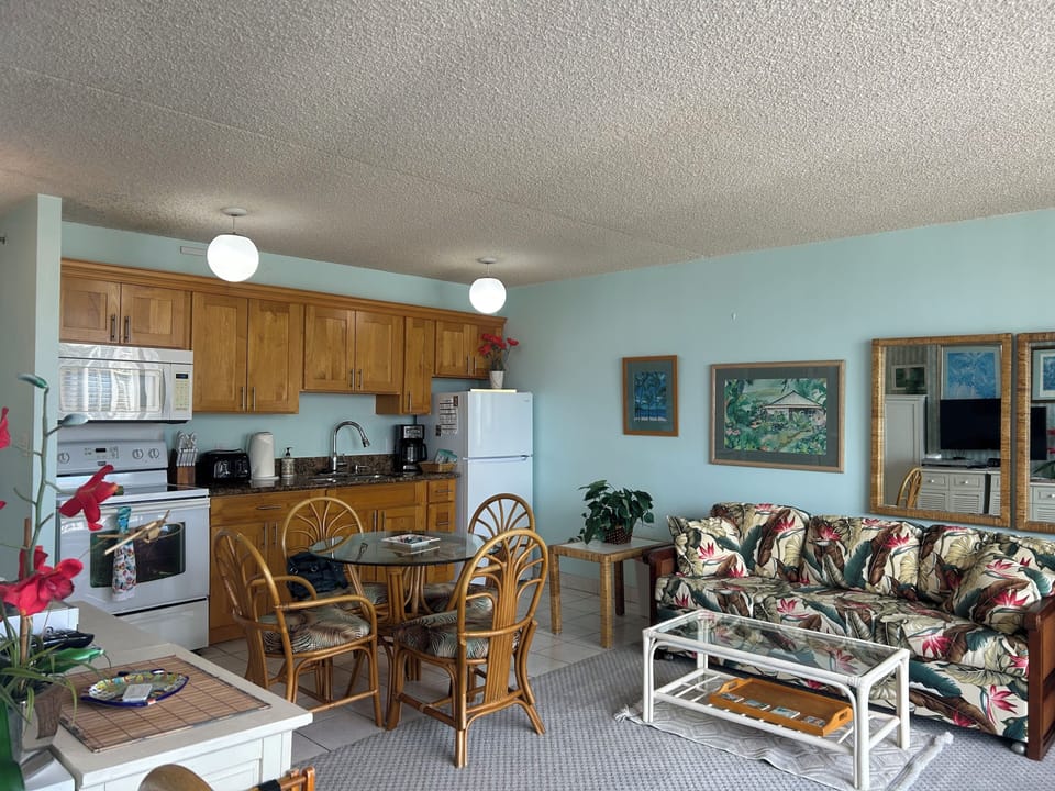 Full Kitchen with everything you need to create & serve your meals,  just like home.