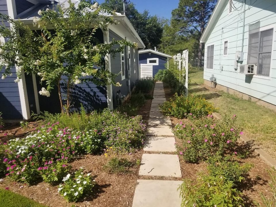Private walkway to gate