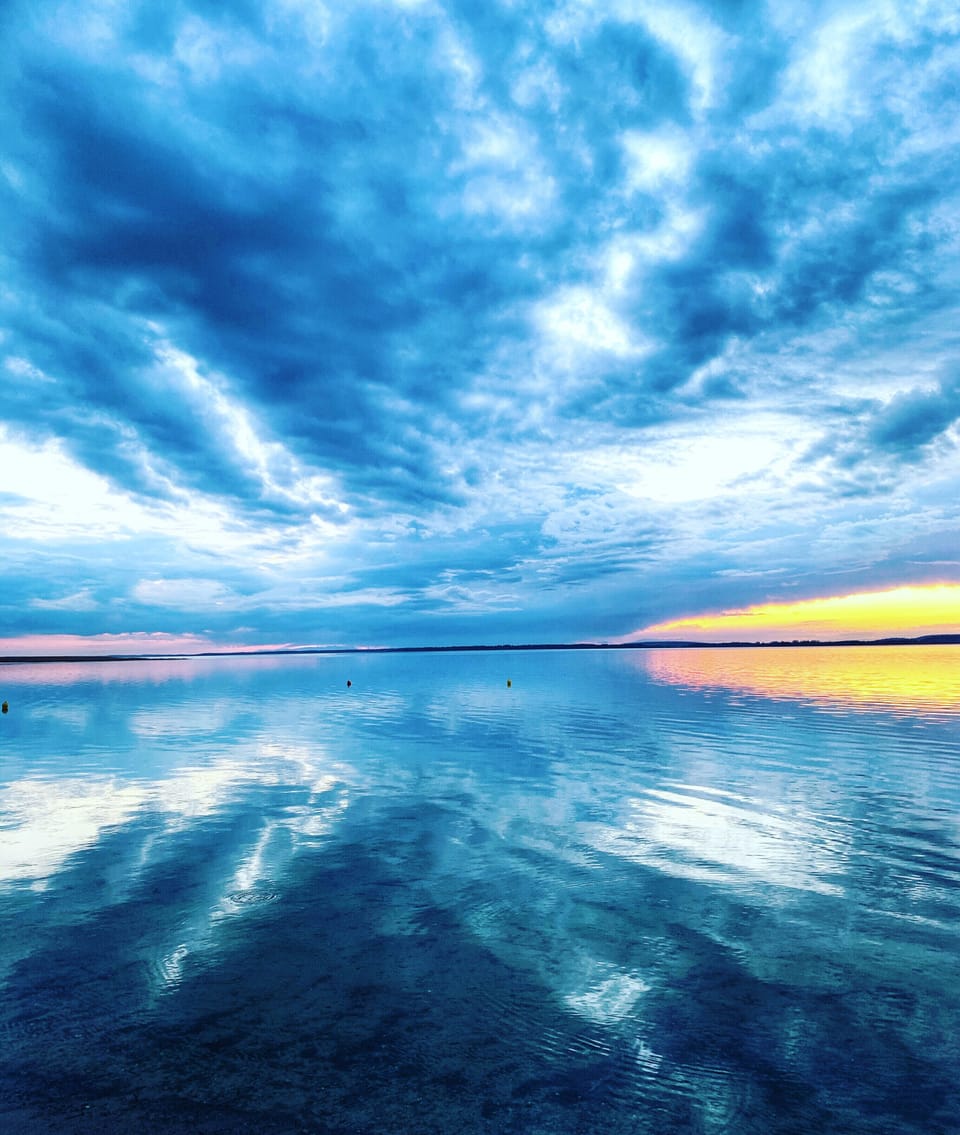 beautiful sunset on Śniardwy lake in front of our house