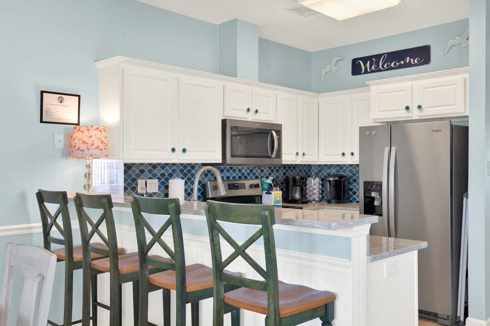 Kitchen with barstools