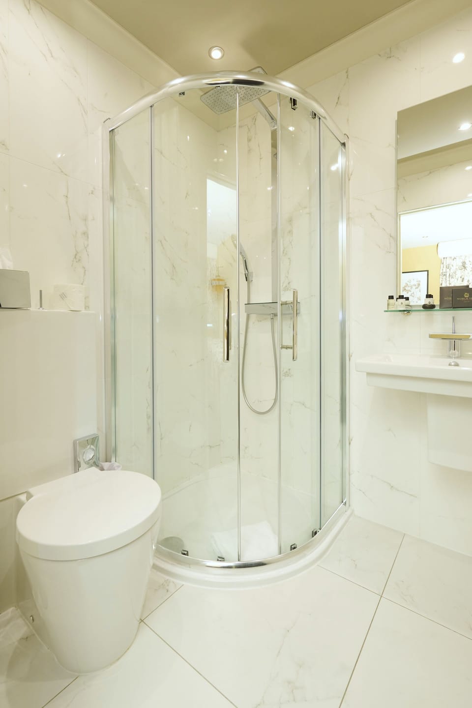 Cosy Double Room | Bathroom | Designer toiletries, hair dryer, bathrobes, slippers