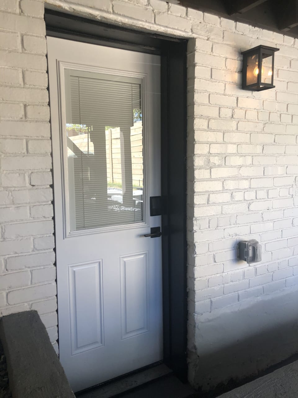 VRBO entrance with Schlage keypad