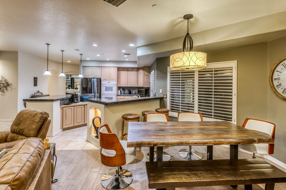 Easy to visit with family while preparing meals.