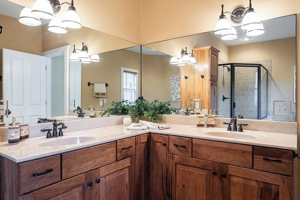Double vanity in master