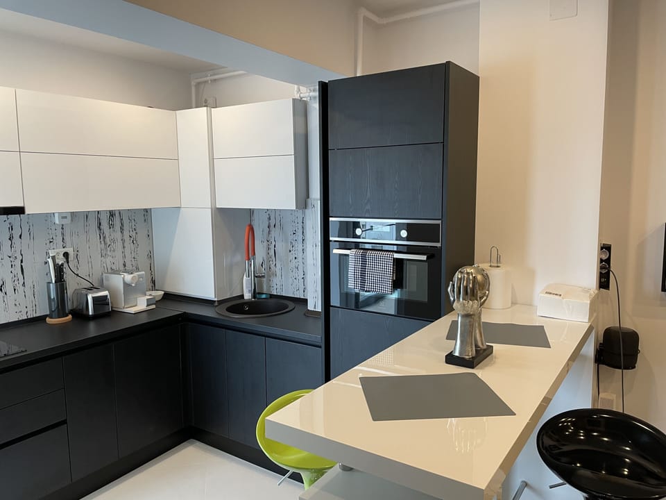 Premier Apartment | Private kitchen | Full-size fridge, microwave, oven, stovetop