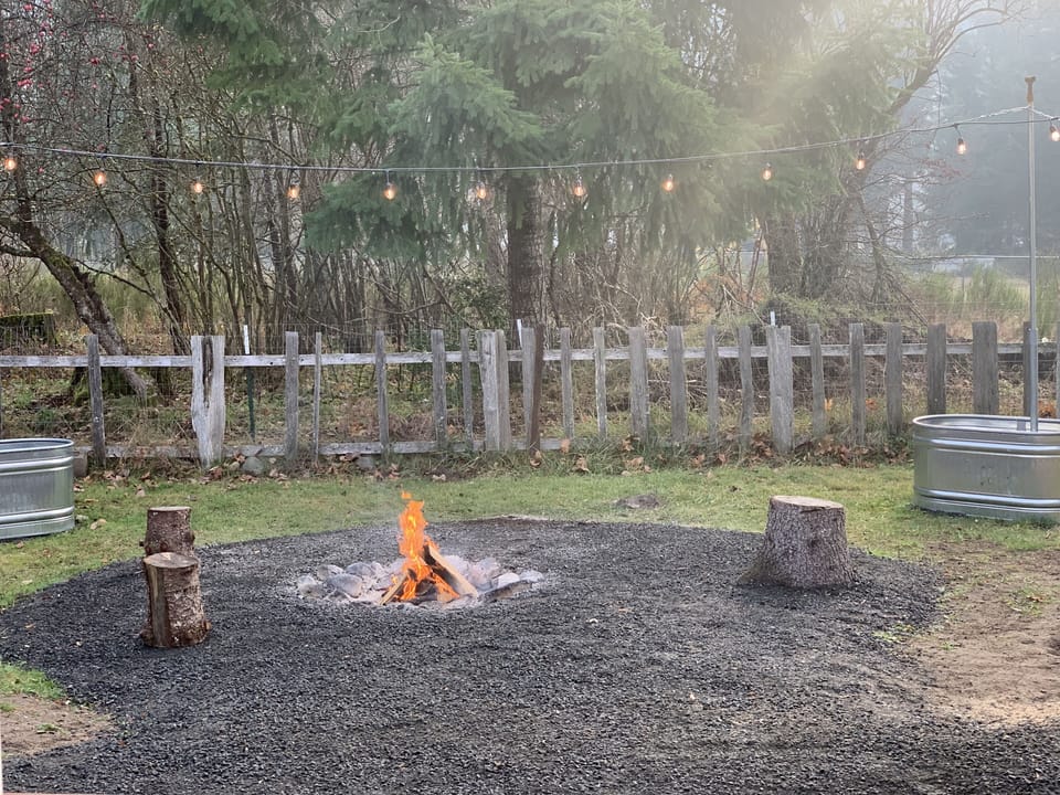 Outdoor Firepit- Access our deck and firepit from Master bedroom