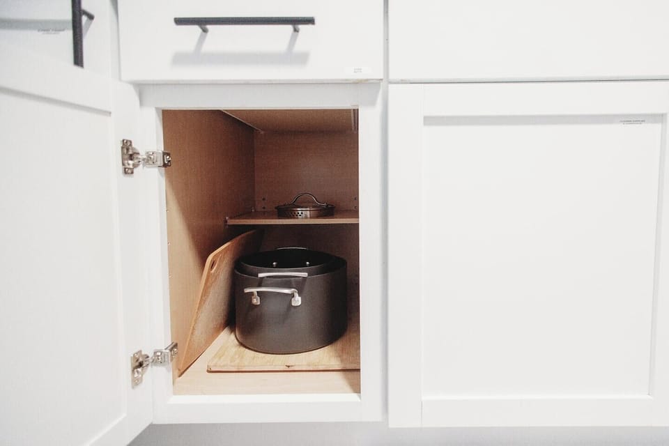 Pots + Pans. Lids. Cutting Boards.