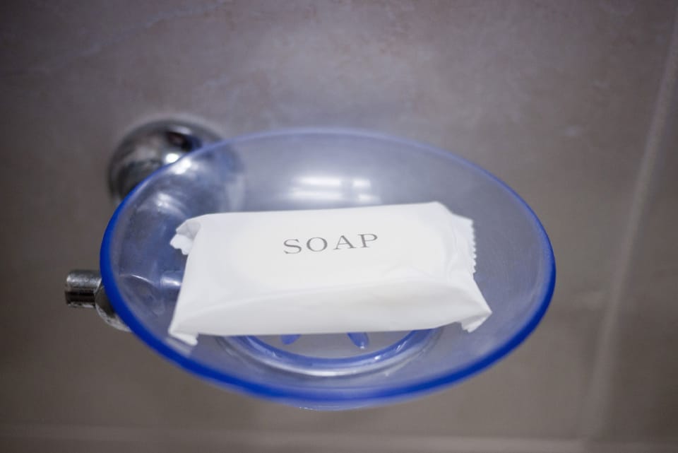 Shower, free toiletries, hair dryer, slippers
