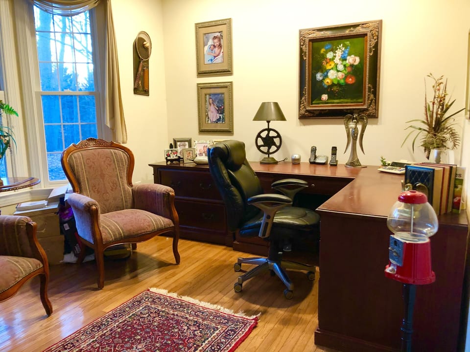 Office/Library is perfect for virtual work or school.