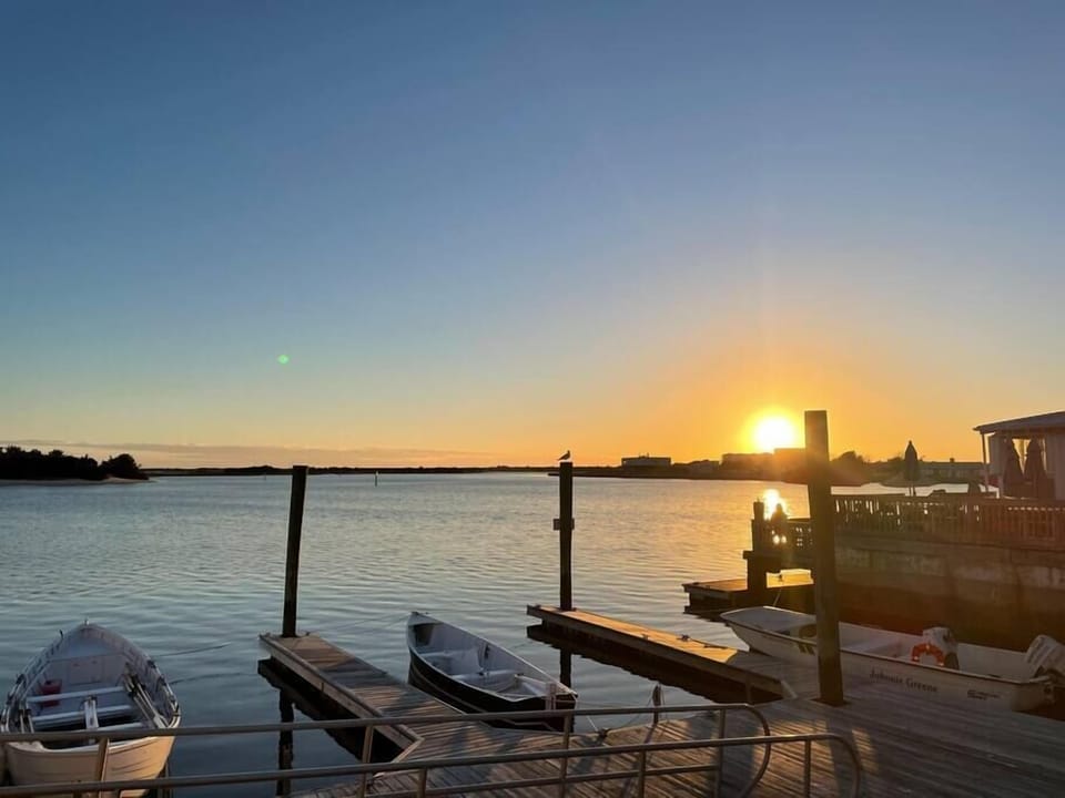 Beautiful sunset on waterfront