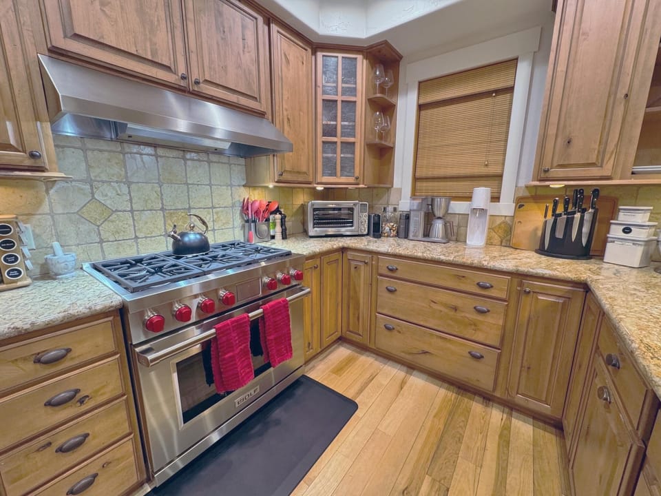 2nd Floor - Kitchen - Gas WOLF Range, Kitchen Aid mixer, Coffee Makers, All-Clad Pots, etc