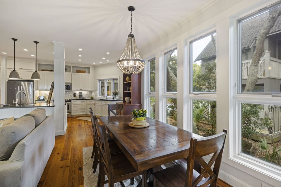 Plenty of space to spread out and enjoy a meal, a family game or read a good book!