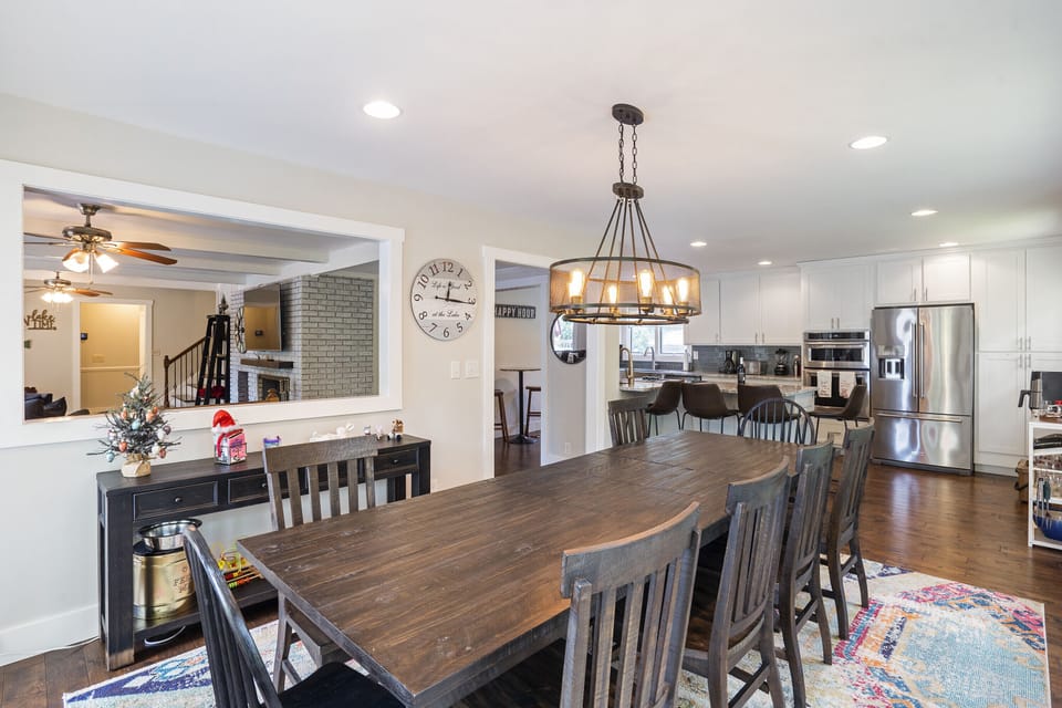  Large dining room table seating for 10