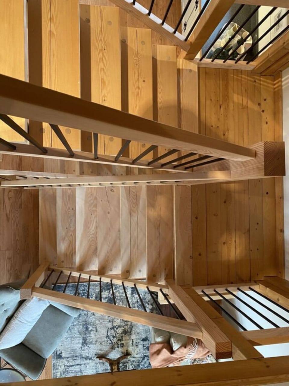 Hand crafted staircase.