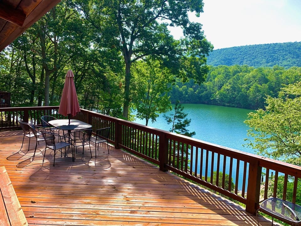 Eastward view from deck where you can relax, dine, and enjoy the view