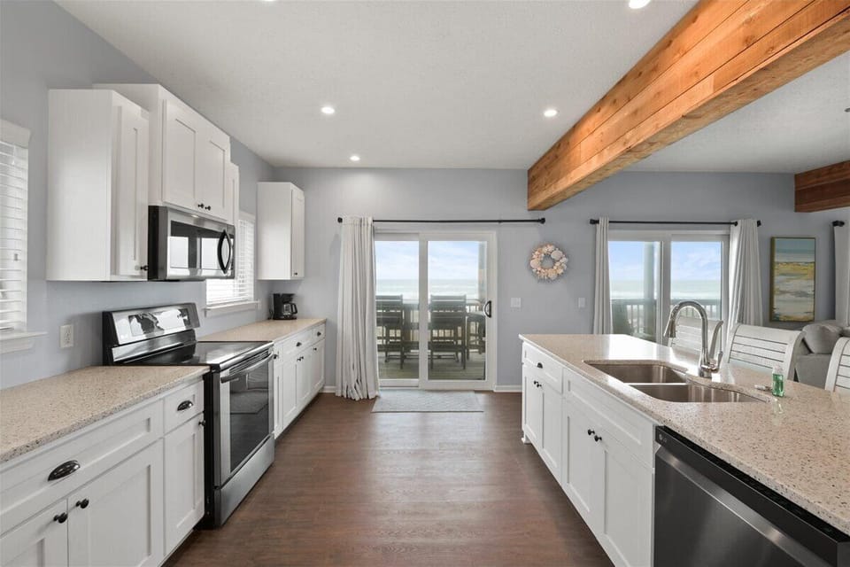 Beach views from the kitchen