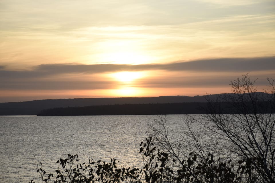 Sunrise view from the living room over Lake Superior!
