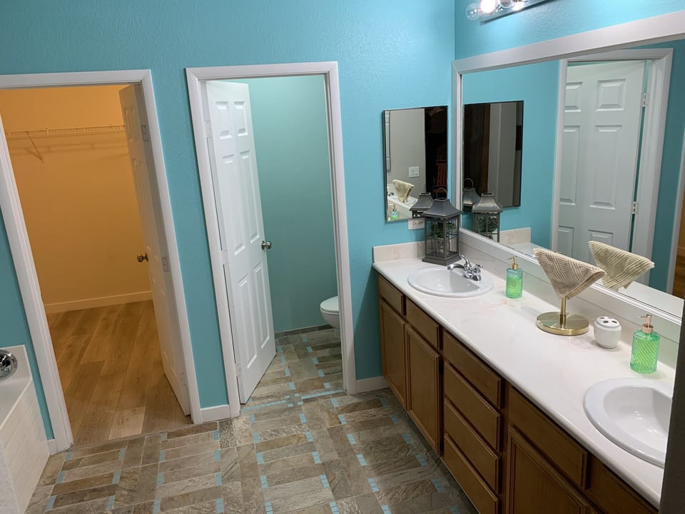 Master bathroom and huge walk-in closet. 