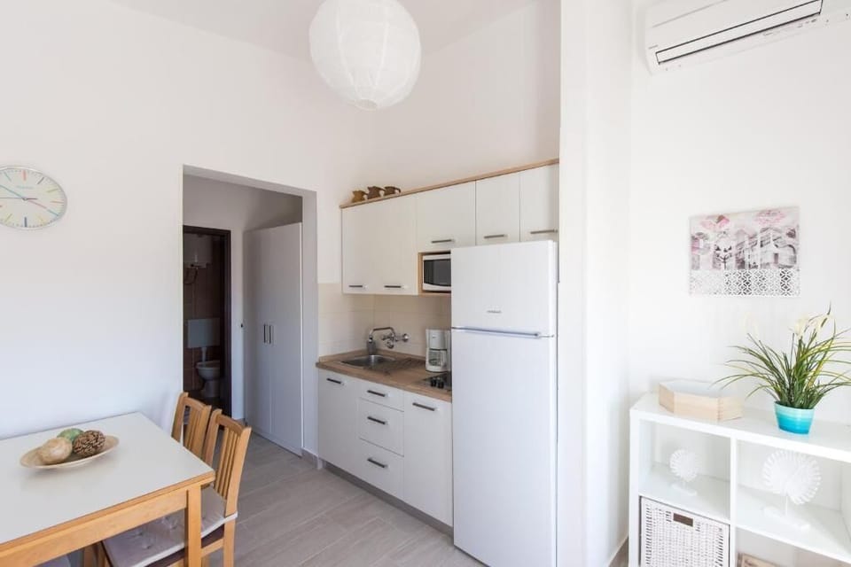Kitchen with refrigerator - coffee maker