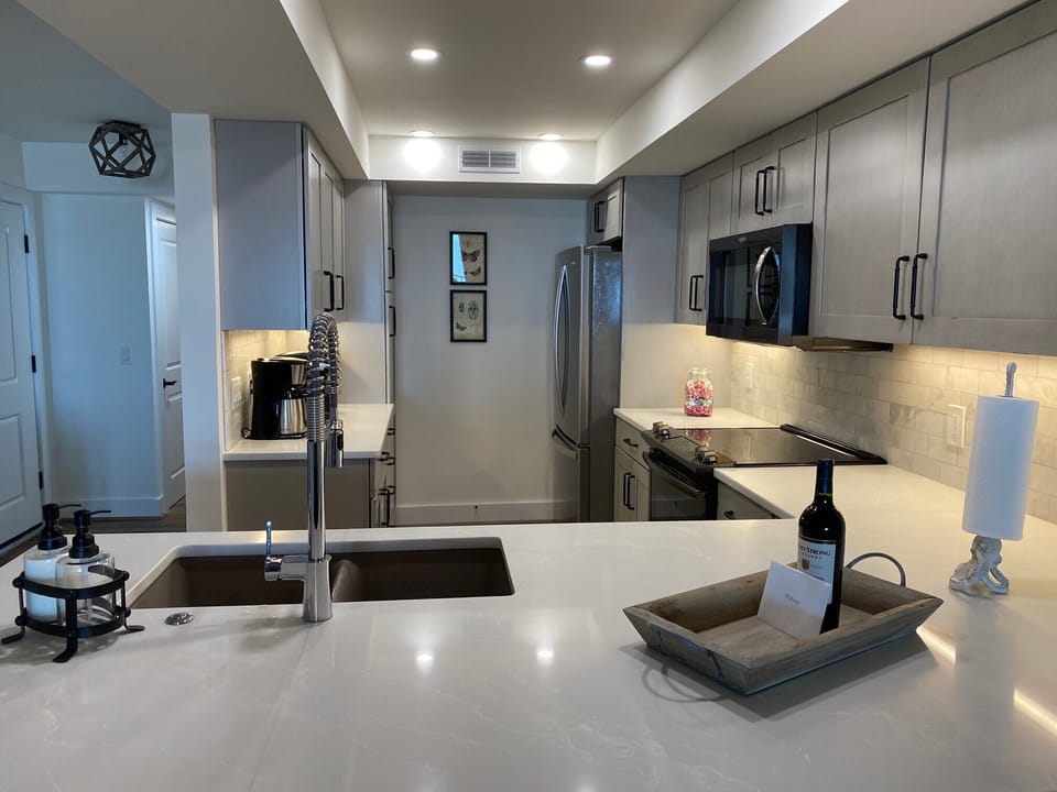 Large well-stocked kitchen 