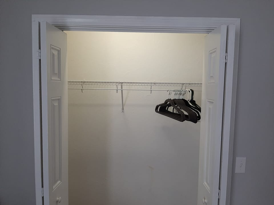 Large lighted closets in all 5 bedrooms, with hangers