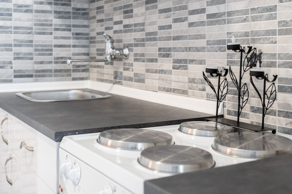 Apartment (Two Bedroom Apartment with Balcony) | Private kitchen | Fridge, stovetop, coffee/tea maker, electric kettle
