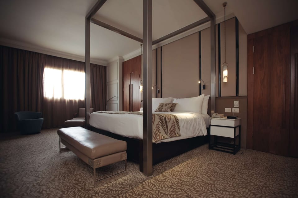 Select Comfort beds, minibar, in-room safe, desk
