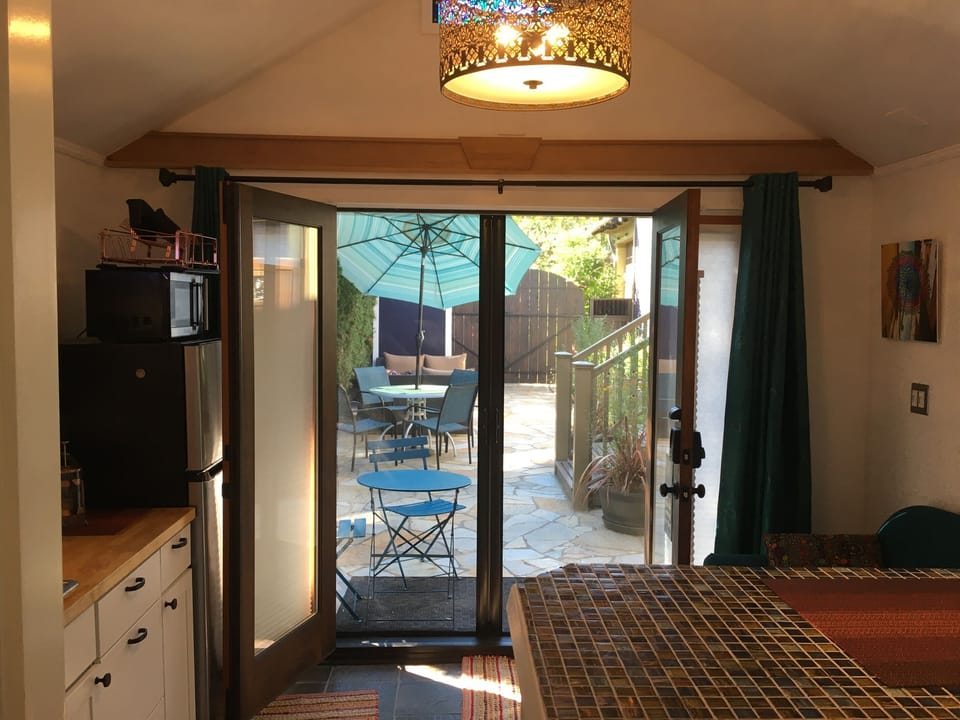 Open the double doors and let in the fresh air and plenty of sunlight.