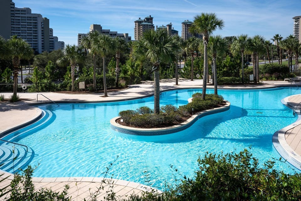 pool with palm tree area in pool