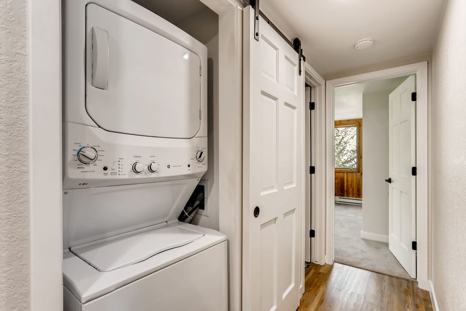 Brand new laundry unit in main floor hallway
