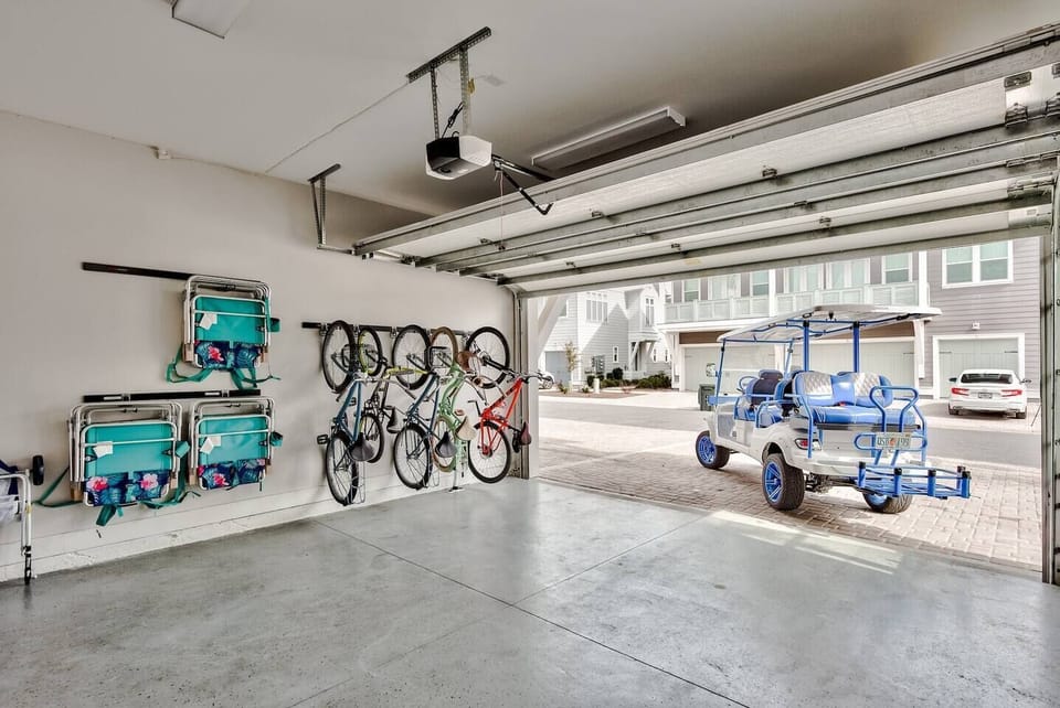 Get use of beach chairs, beach umbrellas, beach toys, coolers and bikes. 