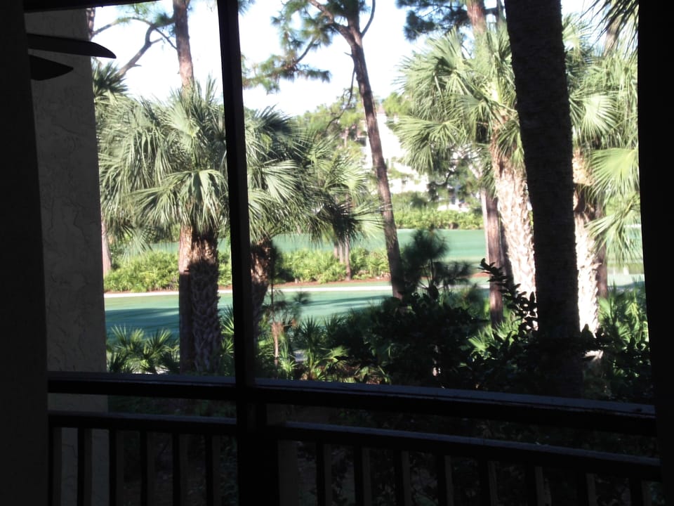 View of the golf course from the lanai.