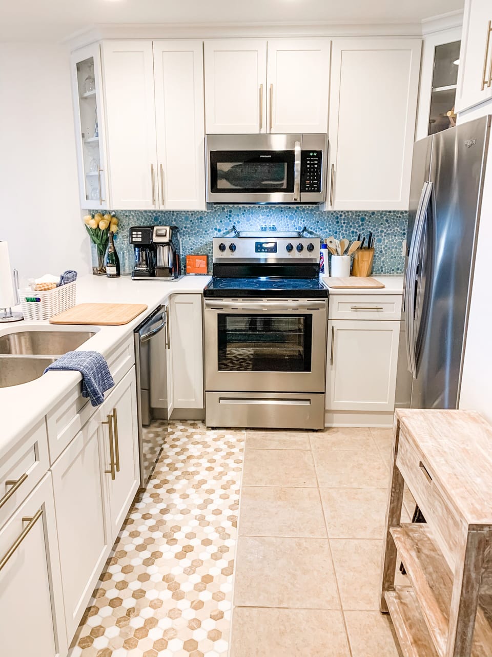 Brand new kitchen equipped with everything you need to cook meals