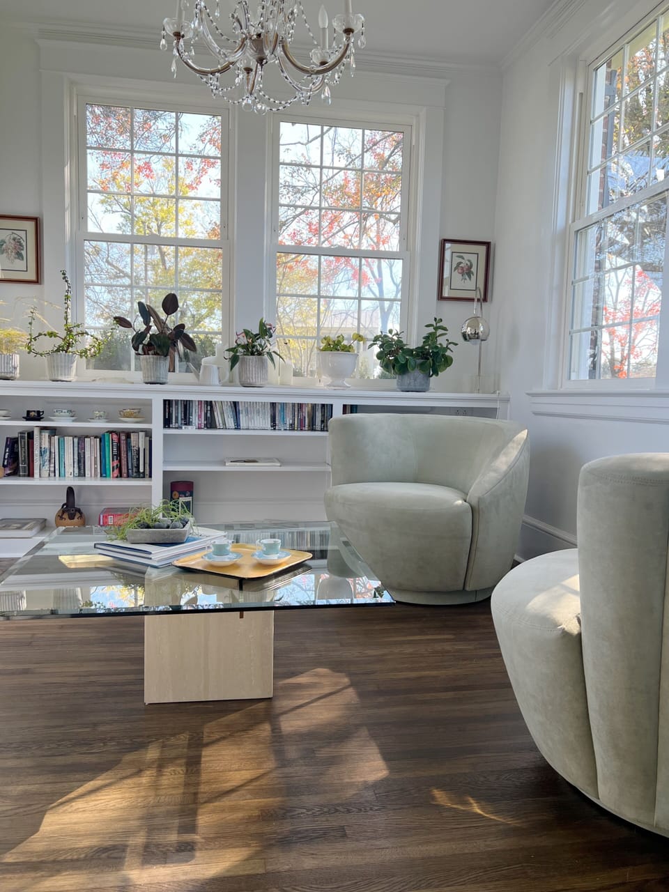 Sunrise to Sunset, this Sunroom has East and West views, books, movies, games. 