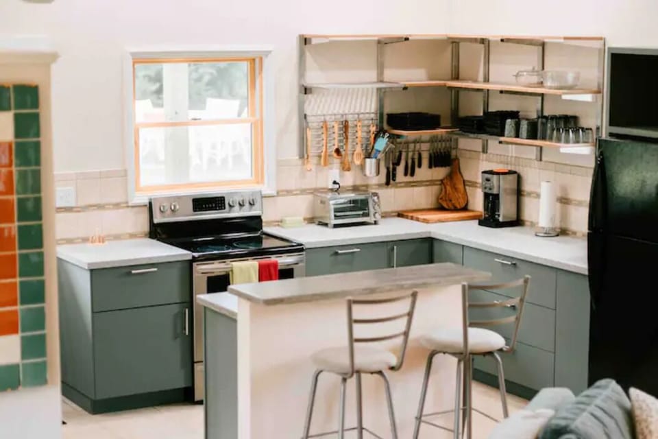 Well stocked open kitchen