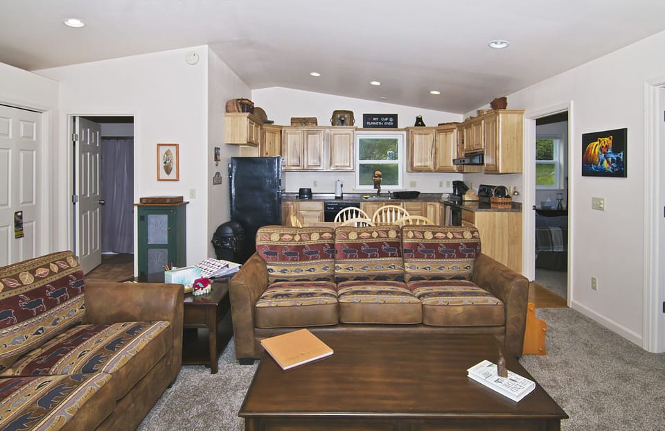 Living Room and Kitchen - bathroom to the left