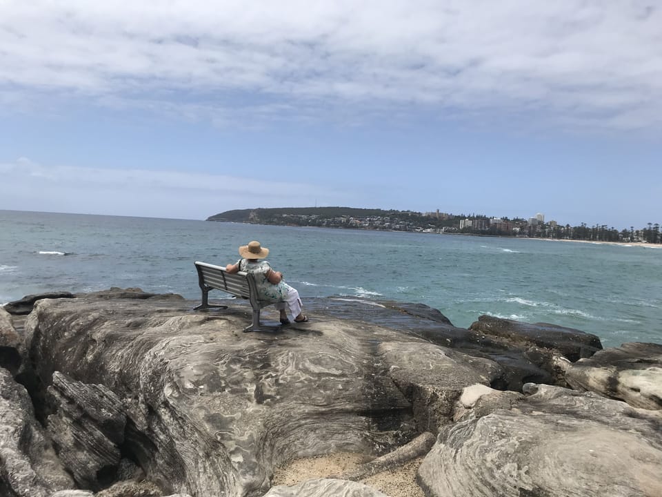 View from bench near swimming pool