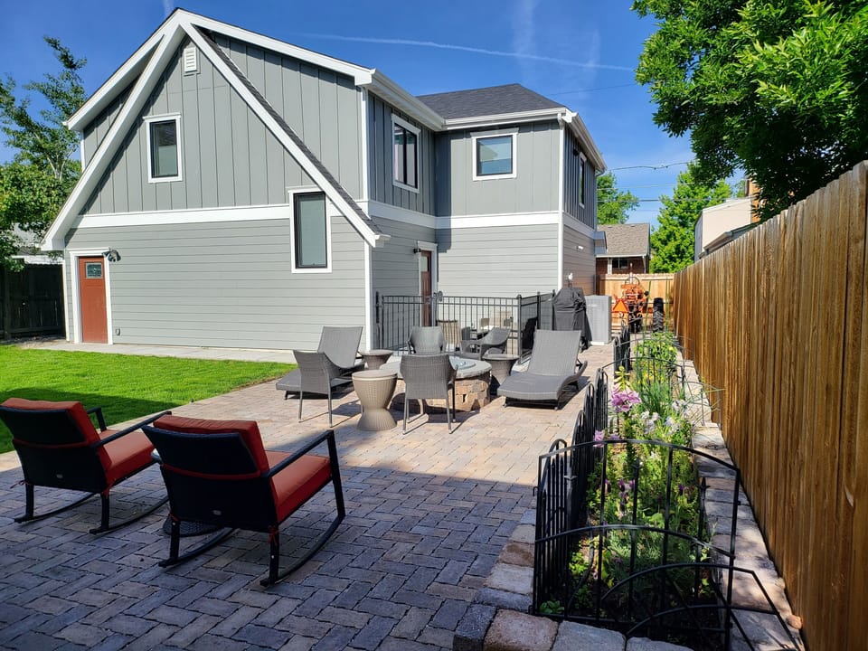 Shared large patio and fire pit.