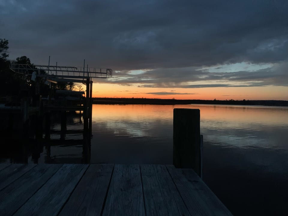 Winter sunset from our dock.