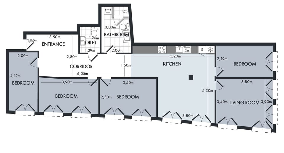 Apartment, 4 Bedrooms, City View | Floor plan