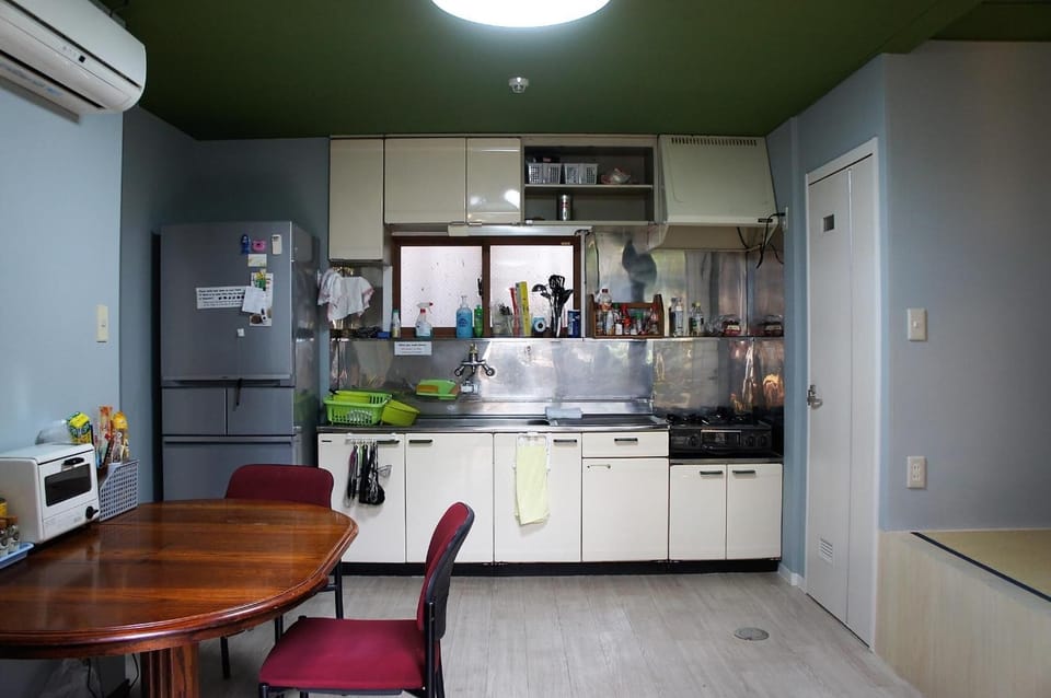 Fridge, microwave, toaster, rice cooker