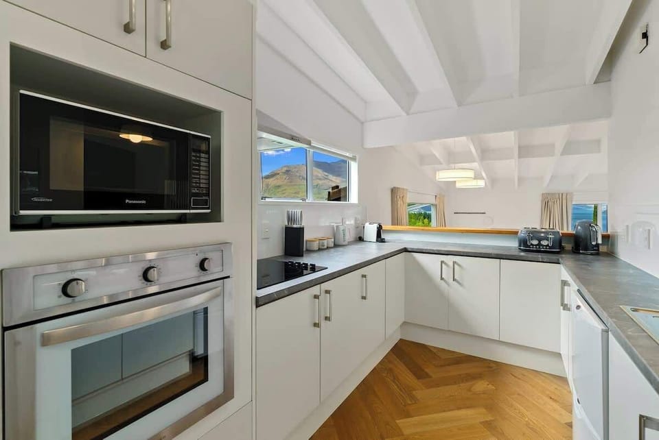 Open plan kitchen overlooking living room 
