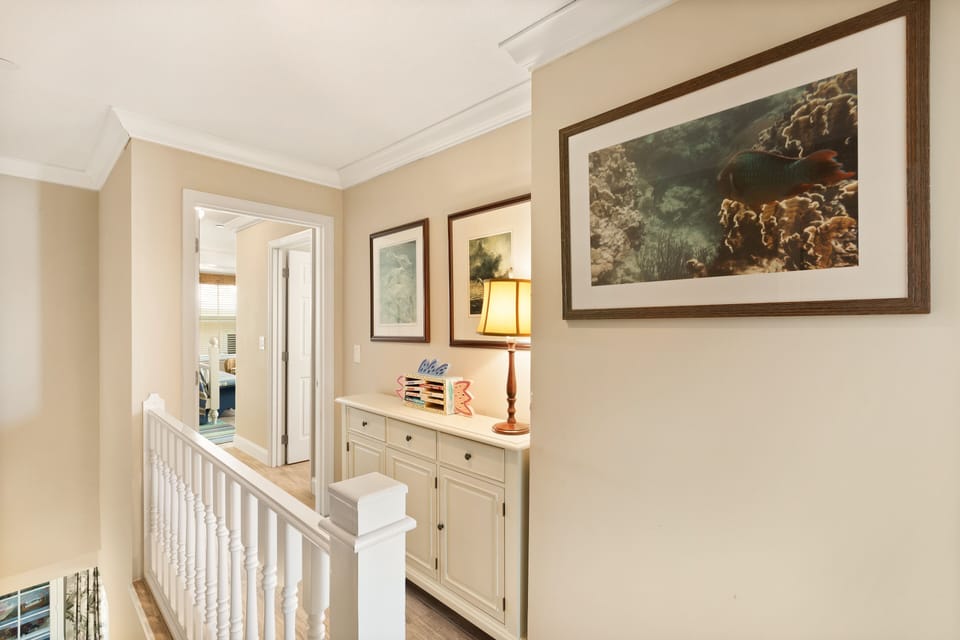 Head upstairs to the guest rooms