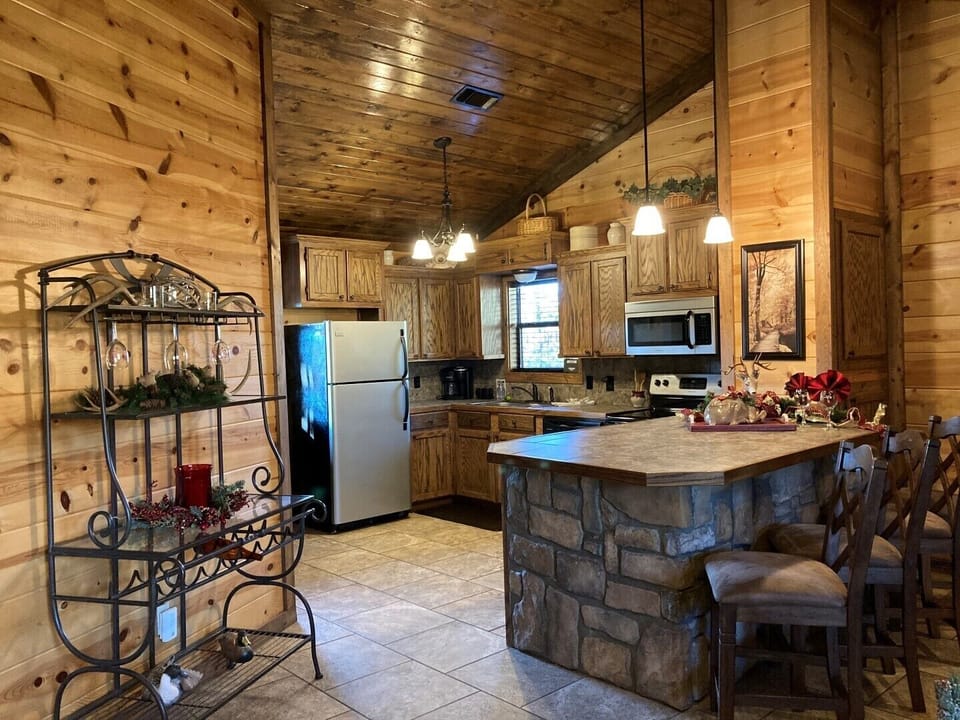 Kitchen island with bar stool seating